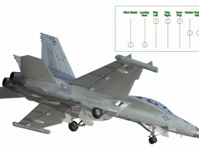 Aircraft Boeing EA-18G without Armament Rigged 3D model purchase