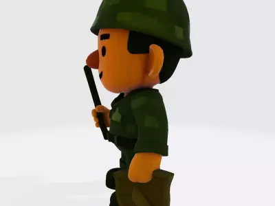 Military Man 3D Model Print Ready Soldier Figurine 3D print model