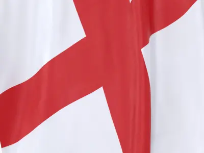 England Cloth Flag Wall Mount Animated 3D model