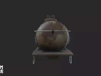 Train Oil Tanker Low-poly 3D model