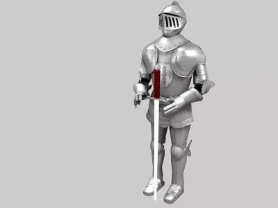 armor 3D model knight holding sword 3D model