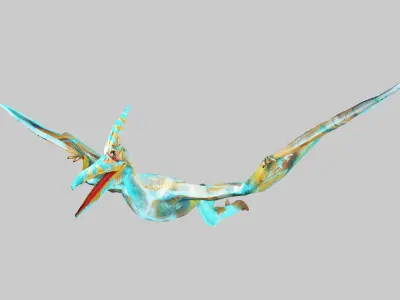 Pterosaurs Dinosaur Animated Game Asset Low-poly 3D model