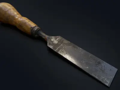 Vintage Chisel Low-poly 3D model