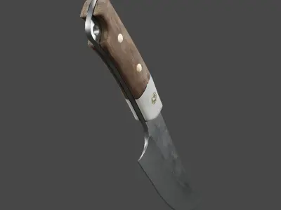 Knife For Cooking Hunting And Survival Low-poly 3D model