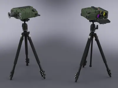 Battlefield Laser Rangefinder Tripod Green 3D model
