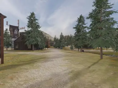 Charming Mountain Village 3D model