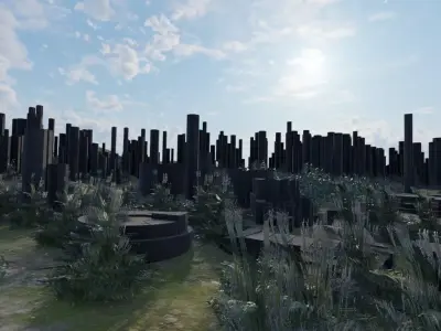 Ancient Stone Ruins By The Sea 3D model