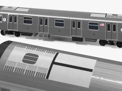  MTA Subway Car R160 for M Line Silver 