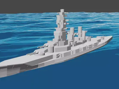 Lowpoly IJN Kongo Free 3D model