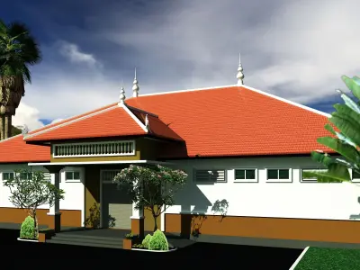warehouse house design indonesia 3D model