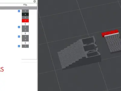 Single Edge Platform front stairs 1-87 FDM color 3D print model