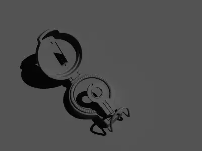 Lensatic Compass Untextured 3D model