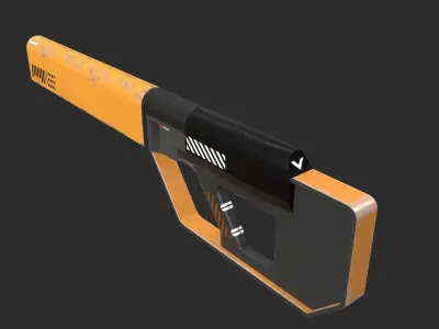 SCI-FI HYPERPUNK RIFLE Low-poly 3D model