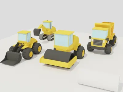 POLYGRUNT - Construction Vehicles Free low-poly 3D model