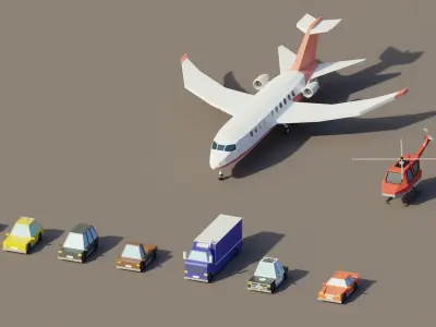 City Pack Low Poly Low-poly 3D model