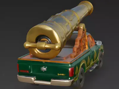 Royal Artillery Pickup Truck 3D Model Low-poly 3D model