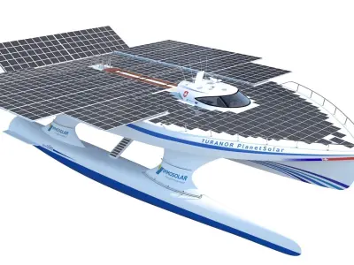 PlanetSolar solar powered boat Low-poly 3D model