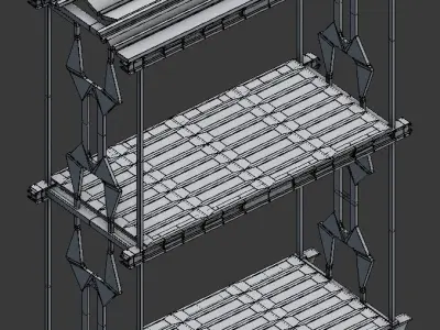 Warehouse Shelfs Free low-poly 3D model