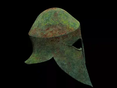 Ancient Greek Bronze Helmet Low-poly 3D model