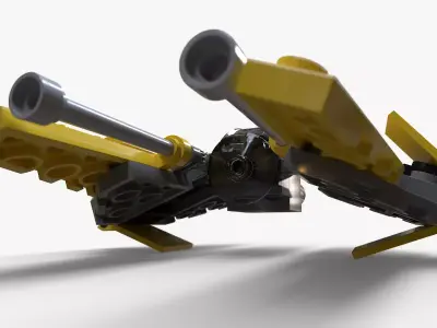 Lego Jedi Starfighter Low-poly 3D model