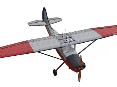 Cessna L-19 Bird Dog Low-poly 3D model
