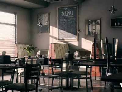 Coffee Shop Environment Free low-poly 3D model