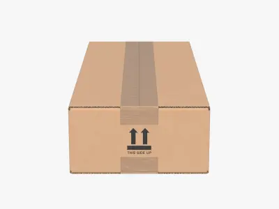 Cardboard Box 50x20x10 Closed 3D model