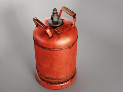 Gas Cylinder Low-poly 3D model 5
