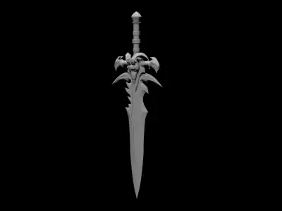 Frostmourne low poly sword Free low-poly 3D model