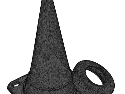 Distressed Traffic Cone and Tire 3D model
