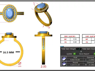 Engagement ring - 2 3D model