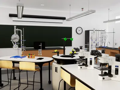 School Laboratory Interior with Modern Equipment 3D model