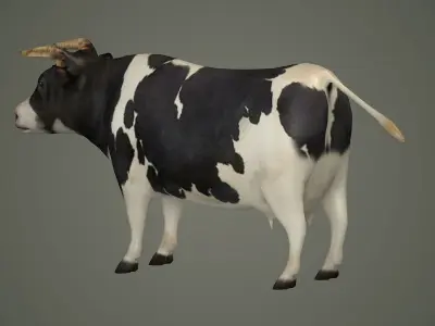 bull animal domestic game lowpoly cow animals 3D model