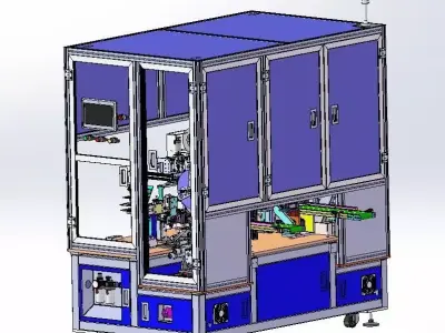 Automatic Dual-Head Flat Product Labelling Machine 3D CAD Model 3D model
