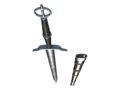 Medieval Warrior Sword And Scabbard Low-poly 3D model