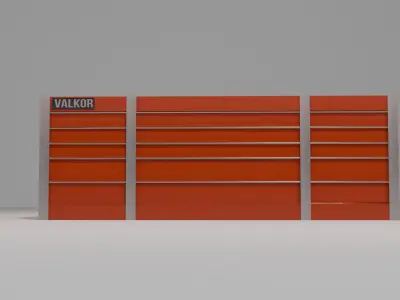 low poly 73 in Red Top Chest Toolbox Tool Storage Cabinet Free 3D model