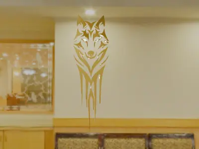 Stylized Wolf Head 3D Model Low-poly 3D model