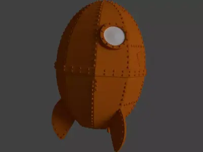 Claymation Styled Rocket 3D model