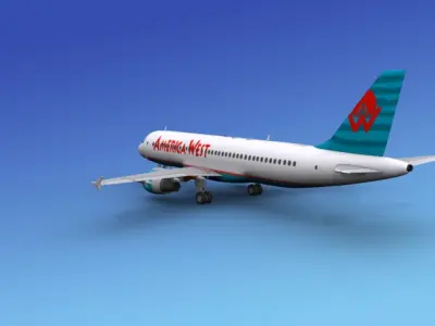 Airbus A320 America Air West 2 3D model