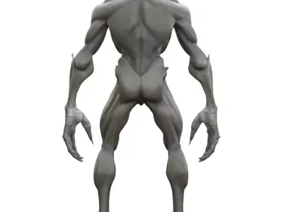 Undead Bone Horror Creature Monster Sci Fi Alien Low-poly 3D model