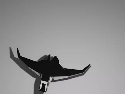 3D illustration of low poly Flying object UFO 3D model