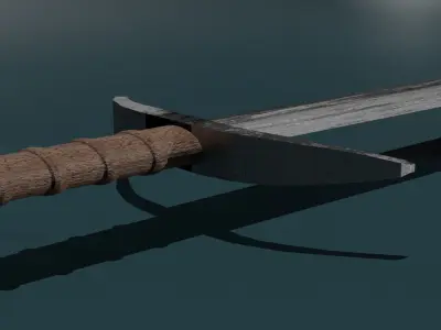 game ready low poly sword Free low-poly 3D model