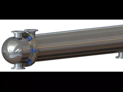 Shell and Tube Heat Exchange  Free 3D model