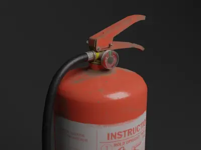 Damaged Fire Extinguisher Low-poly 3D model