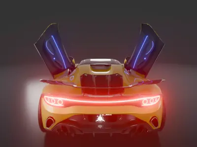 JTX SP50 Raydon Hardtop Hypercar Rigged and animated Low-poly 3D model
