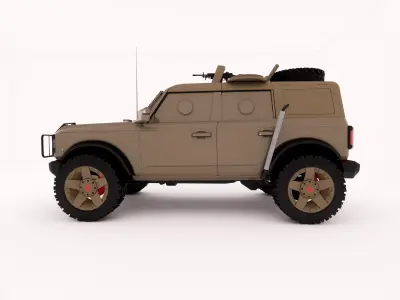 Ford bronco military escort vehicle  Low-poly 3D model