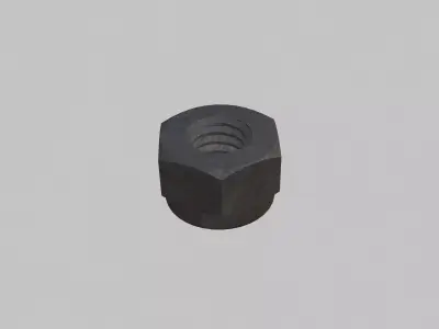 M4 Nut Coarse Threads Lock Type with Rusty Iron Texture 3D model