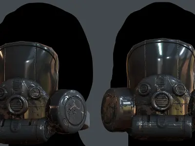 Gas mask helmet 3d model scifi Low-poly Low-poly 3D model Low-poly 3D model 25