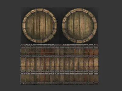 Wooden Barrel - Game Ready PBR Textures Low Poly Low-poly 3D model