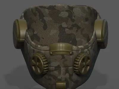Gas mask respirator scifi futuristic 3d model  Low-poly 3D model